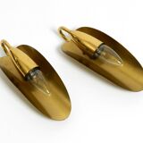 Two magical original Mid Century Modern bag brass wall lamps