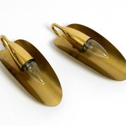 Two magical original Mid Century Modern bag brass wall lamps