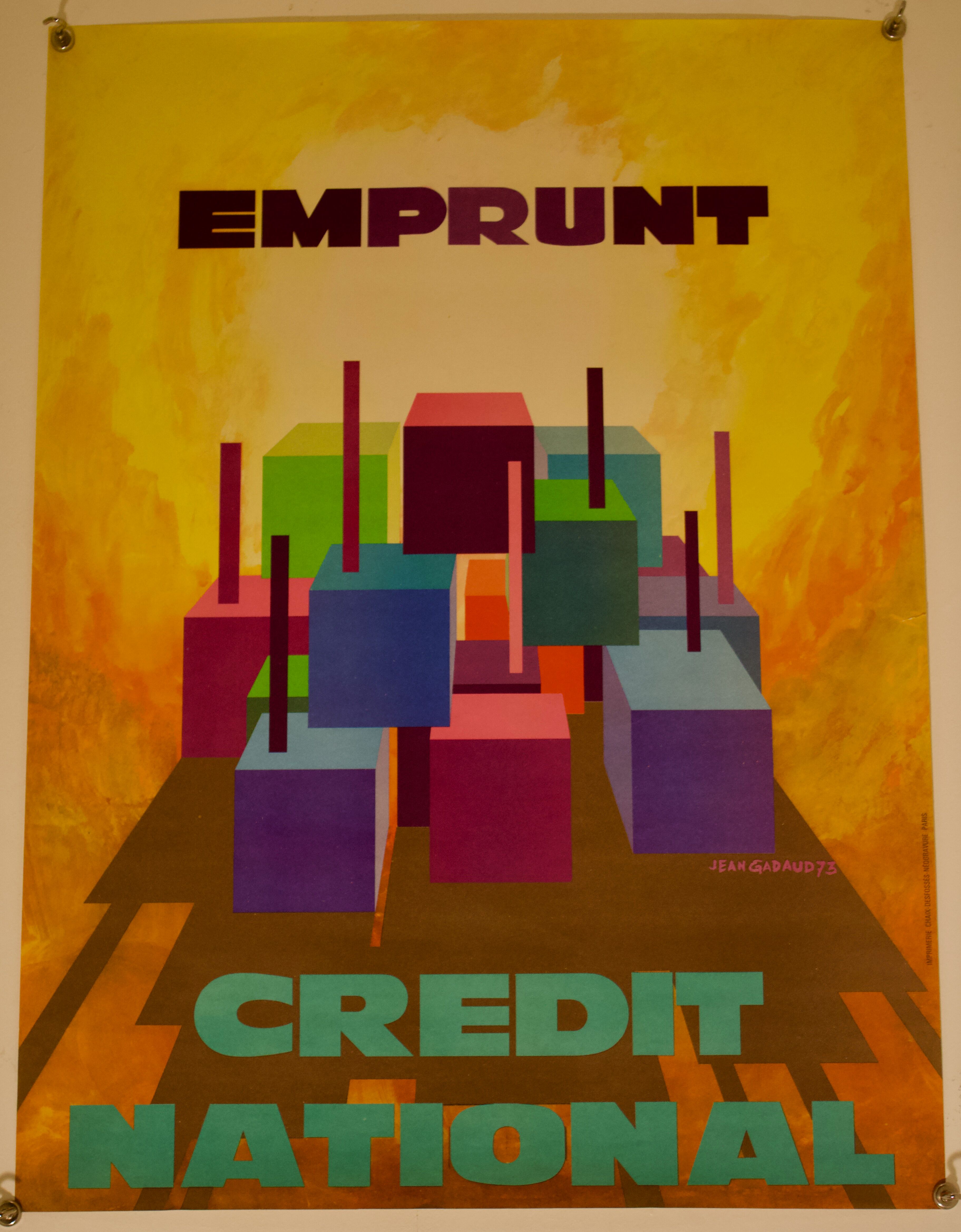 Jean Gadaud Poster, Credit National Loan for Industry 1973
