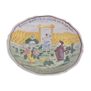 Assiette humoristique faïence
