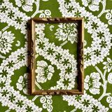 Golden wooden frame with domino paper Antoinette Poisson 96C "Oratorio"