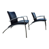 Set 2 postmodern tubular Sit easy chair Kebe Denmark 1980s