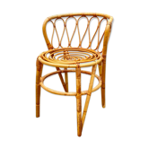 Armchair office chair in vintage rattan 60s