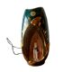 Old glazed ceramic bedside lamp - Bequet - Made in Belgium