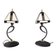 Paire de lampes vintage métal et verre