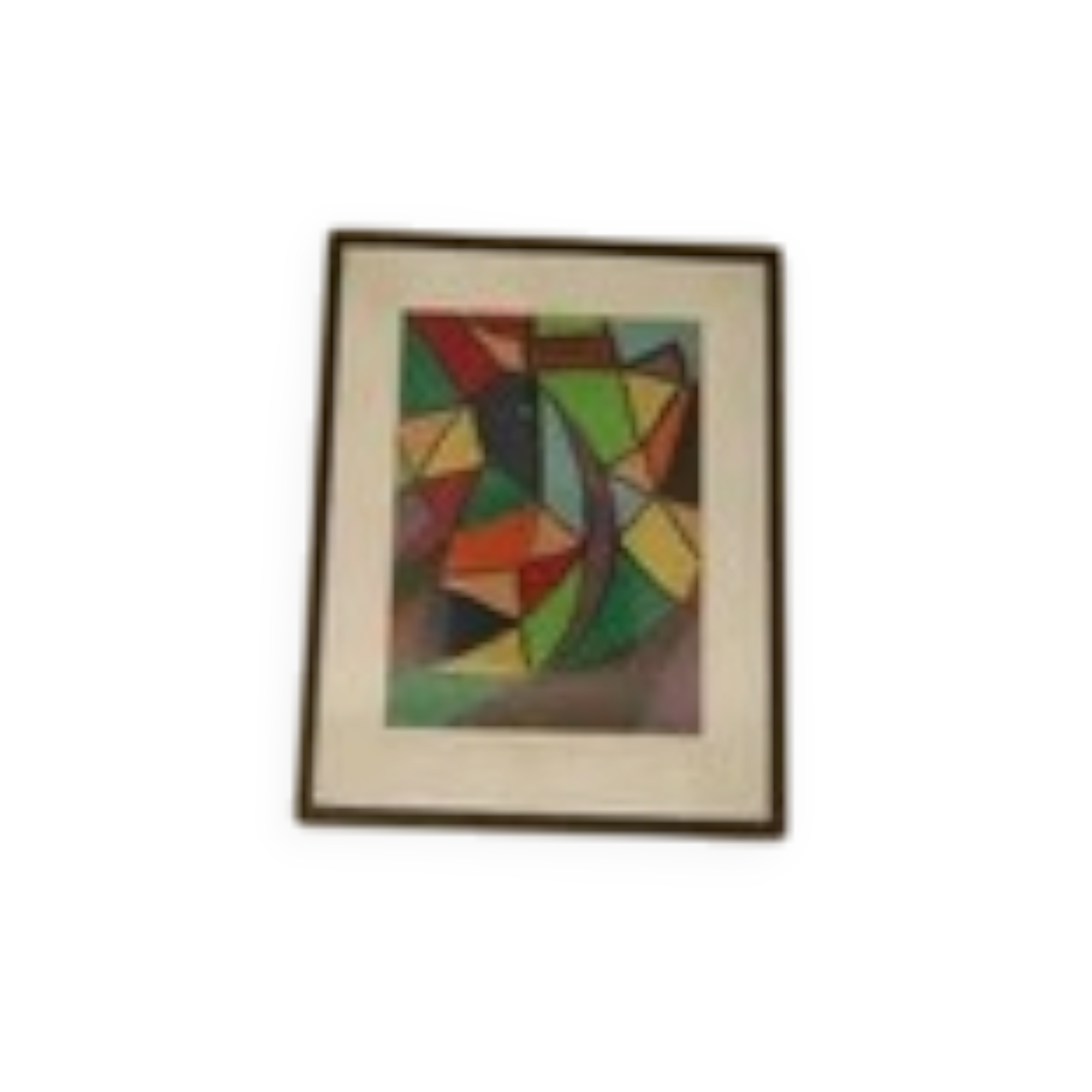 Swedish Oil Pastel on Panel “Ritad 66” by Ann Wazzgren Vintage& Framed 42×31cm