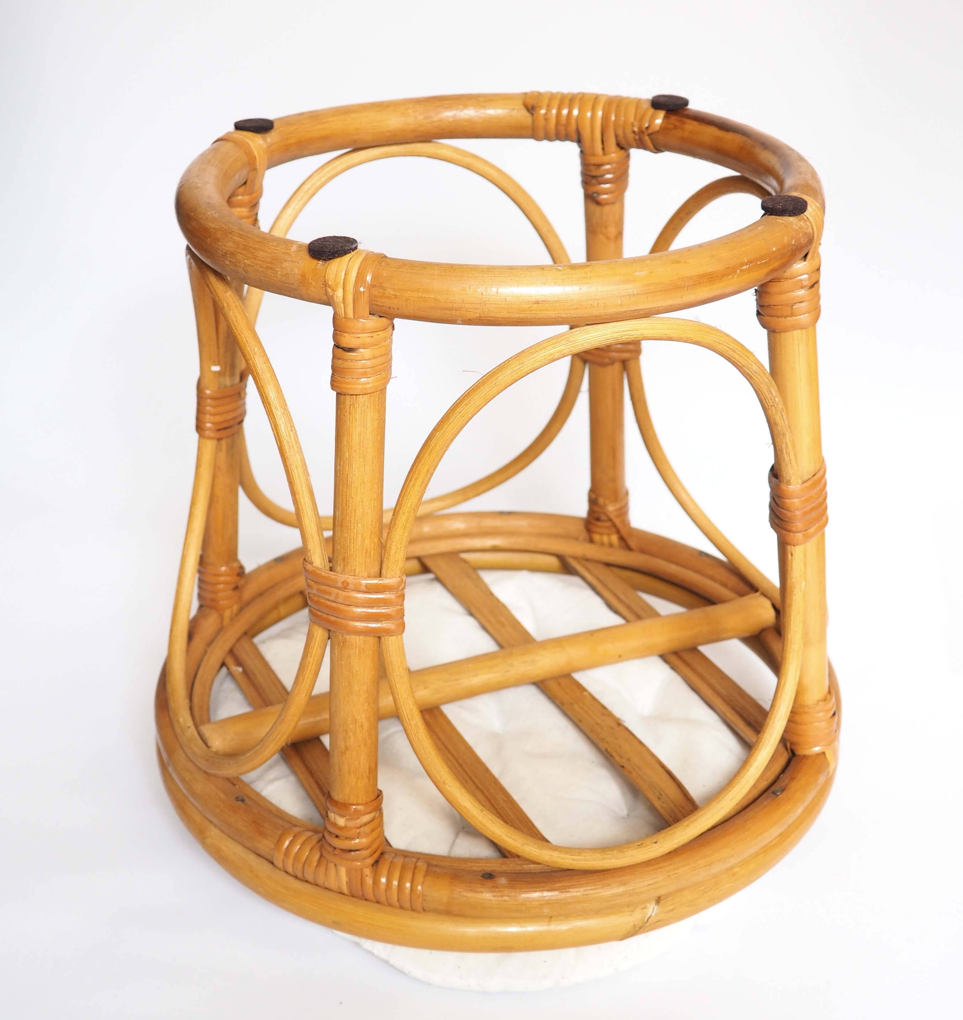 Rattan stool 1980s
