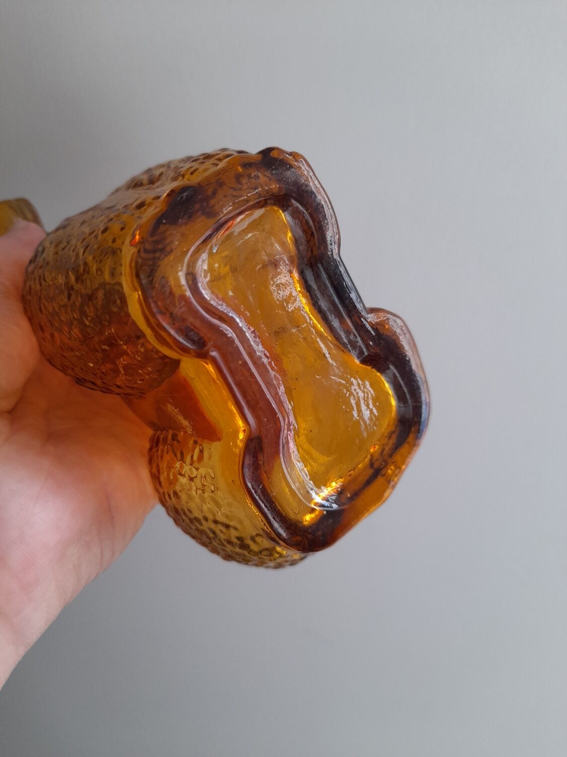 Set of two Empoli poodle glass bottles