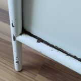 Boarding school bedside table, nightstand, in metal
