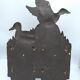 Metal wall tie door with duck decoration. 50s .