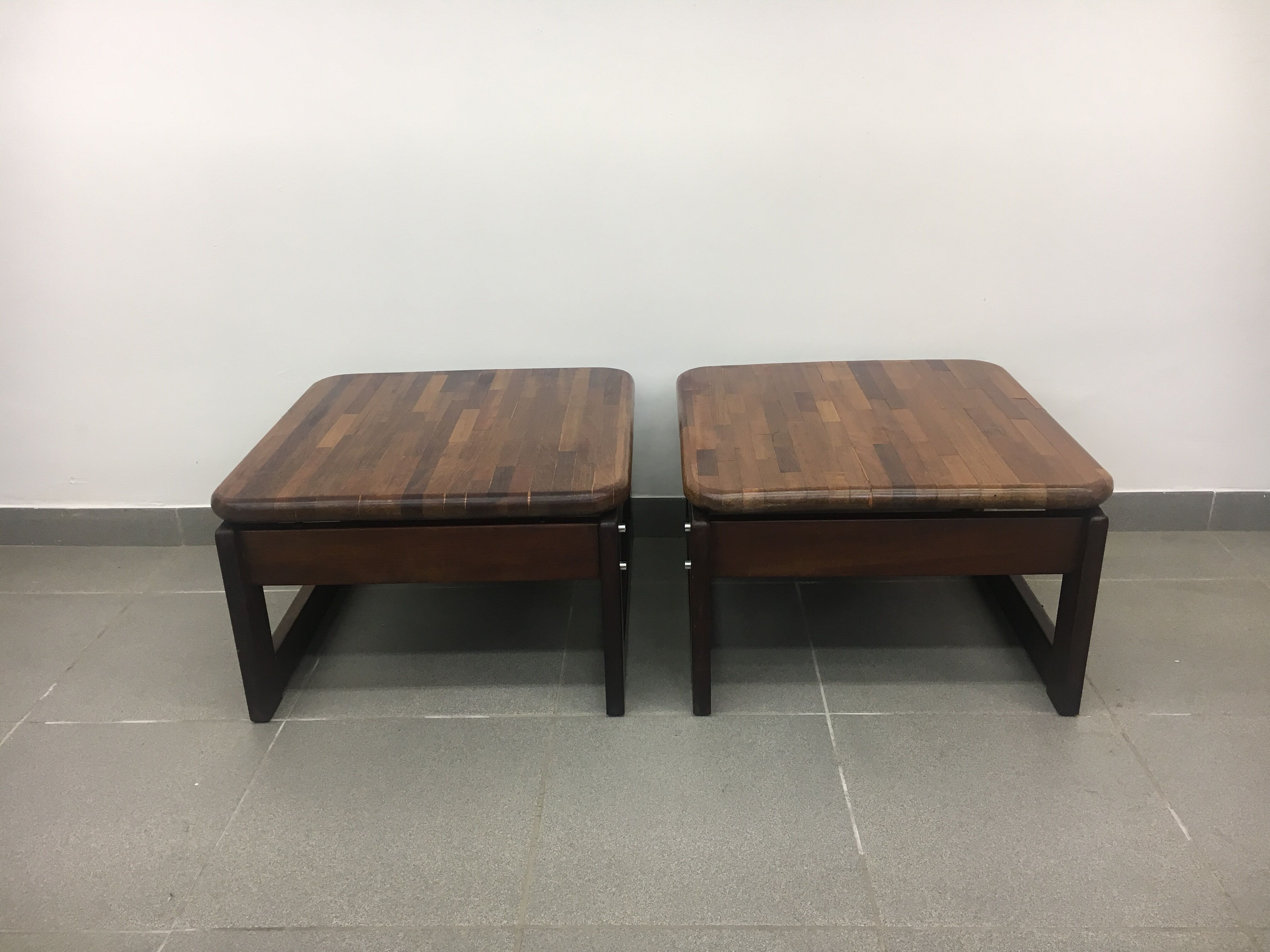 Set of 2 Percival Lafel Mid-century Brazilian side tables, 1970's