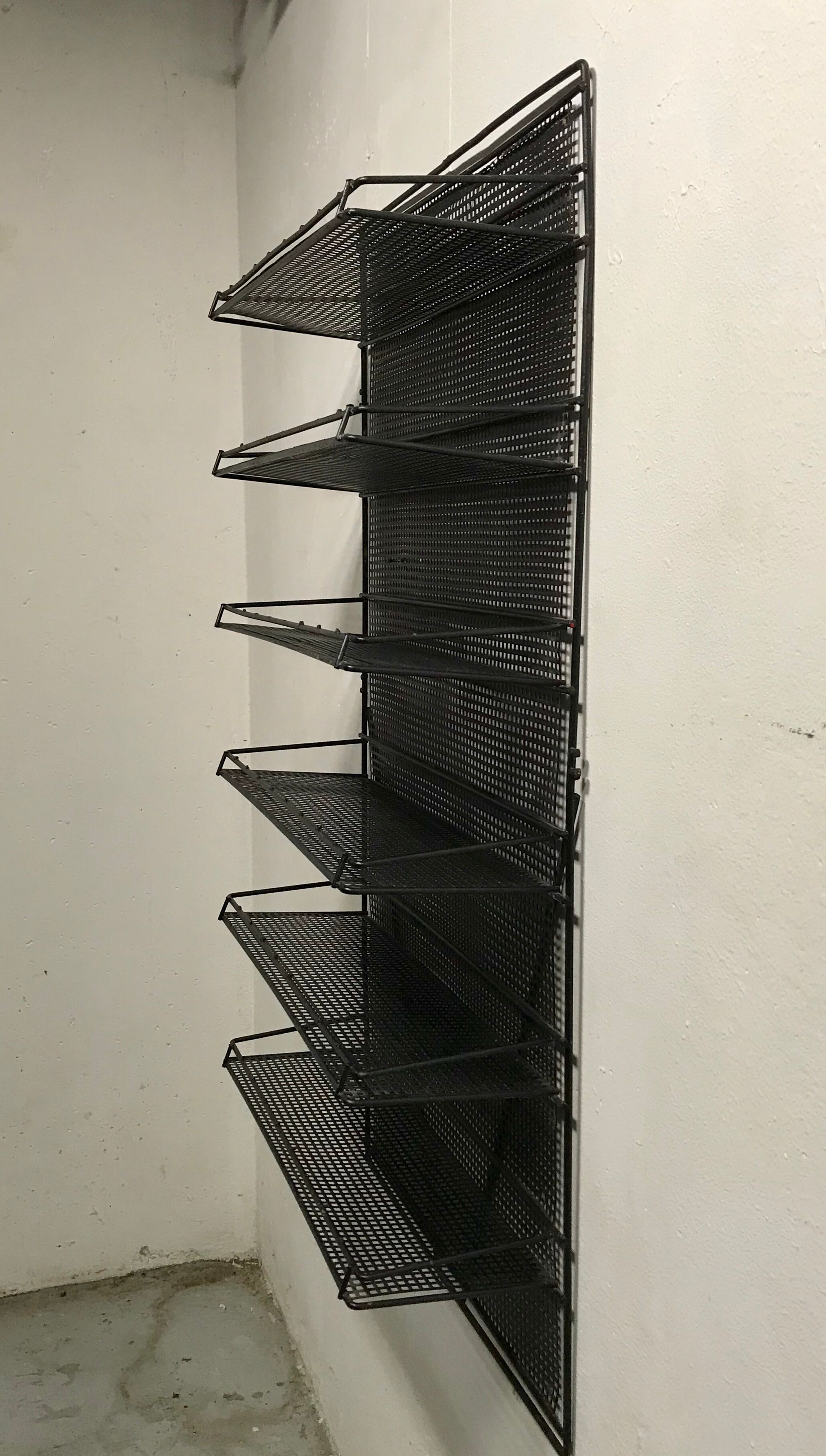 50s shop perforated metal wall shelf