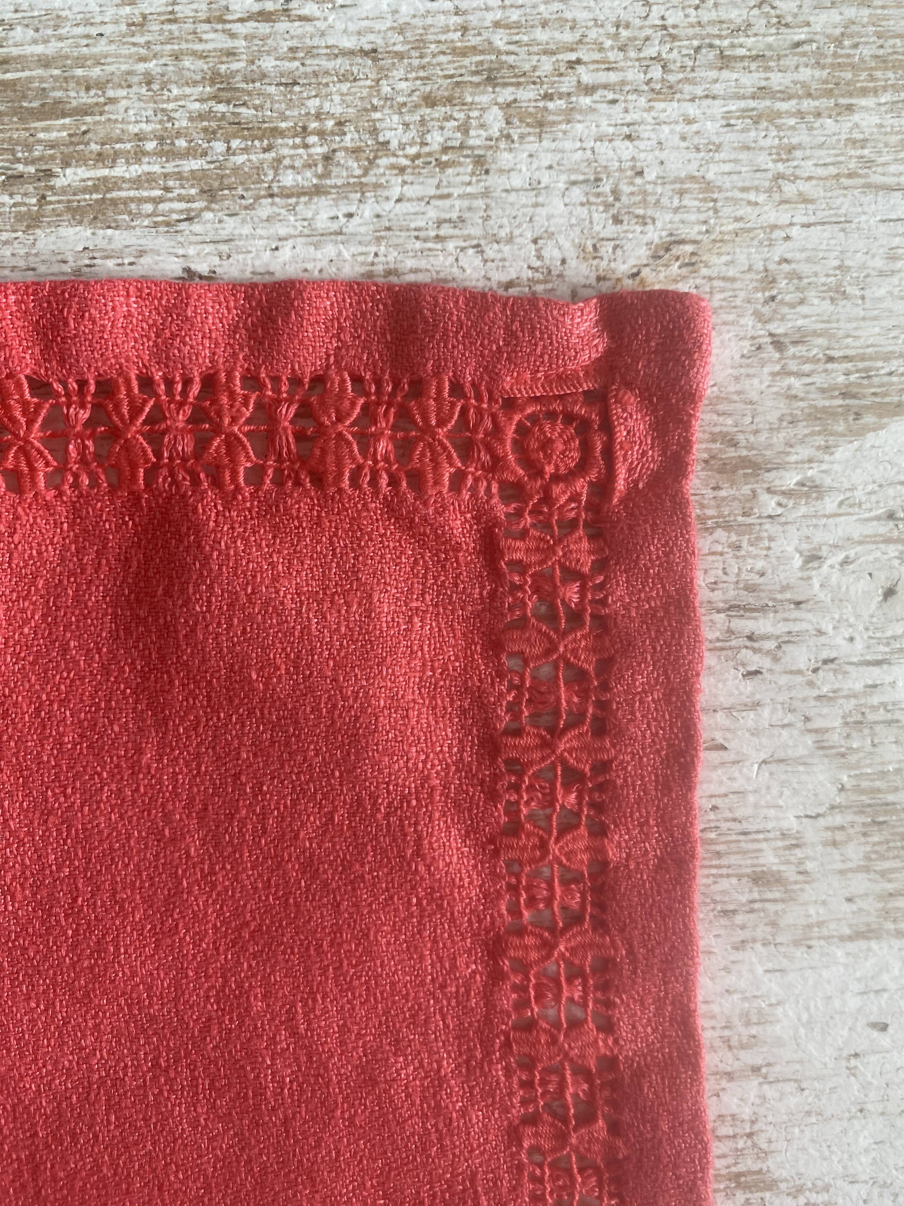 Set of 4 vintage aperitif napkins - 28x28 cm - Métis