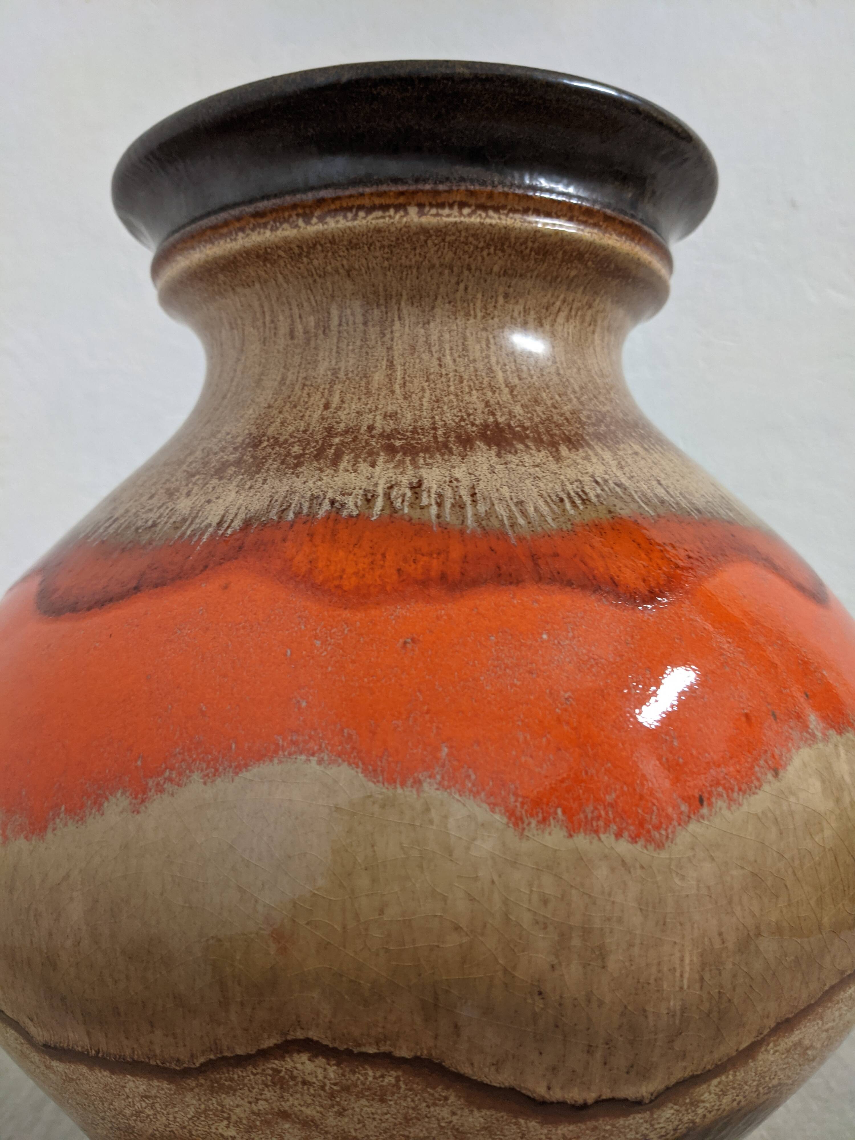 XL glazed ceramic vase, West Germany, 1950s/1960s