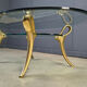 Table basse en laiton et en verre, années 1970