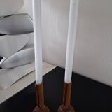 Pair of olive wood candlesticks Maison Ma Yafith