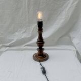 Old turned solid wood lamp base