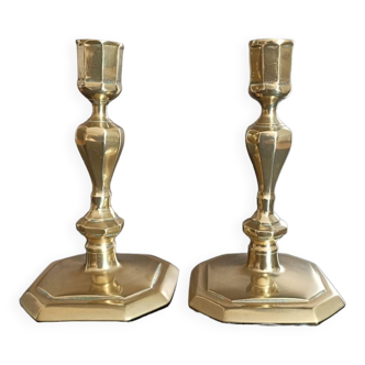 Pair of gilded bronze candlesticks