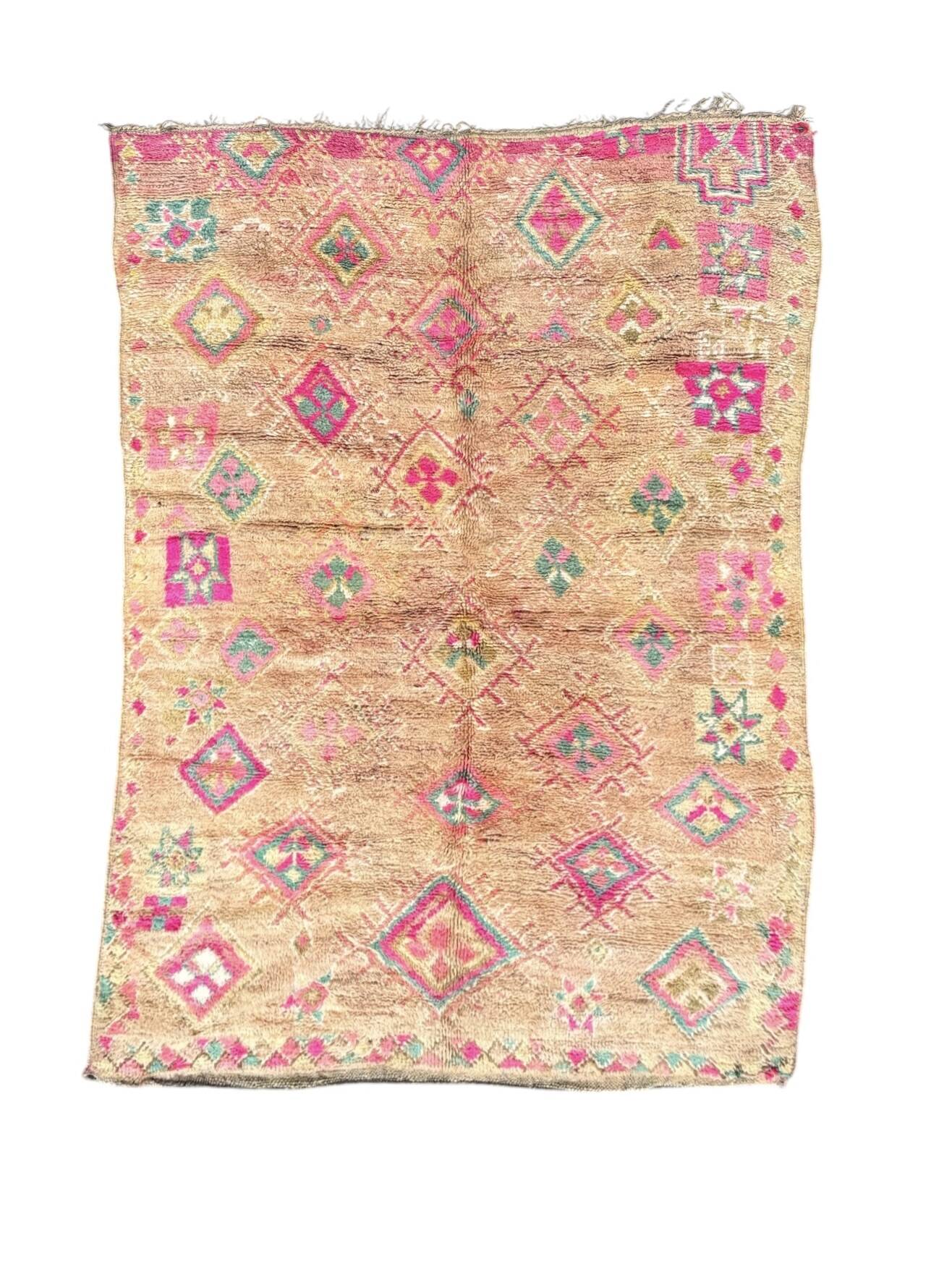 Bohemian Vintage Moroccan Rug from the Boujad region