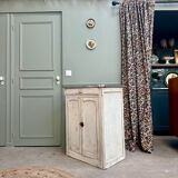 Petit buffet parisien patine blanche (rénové)