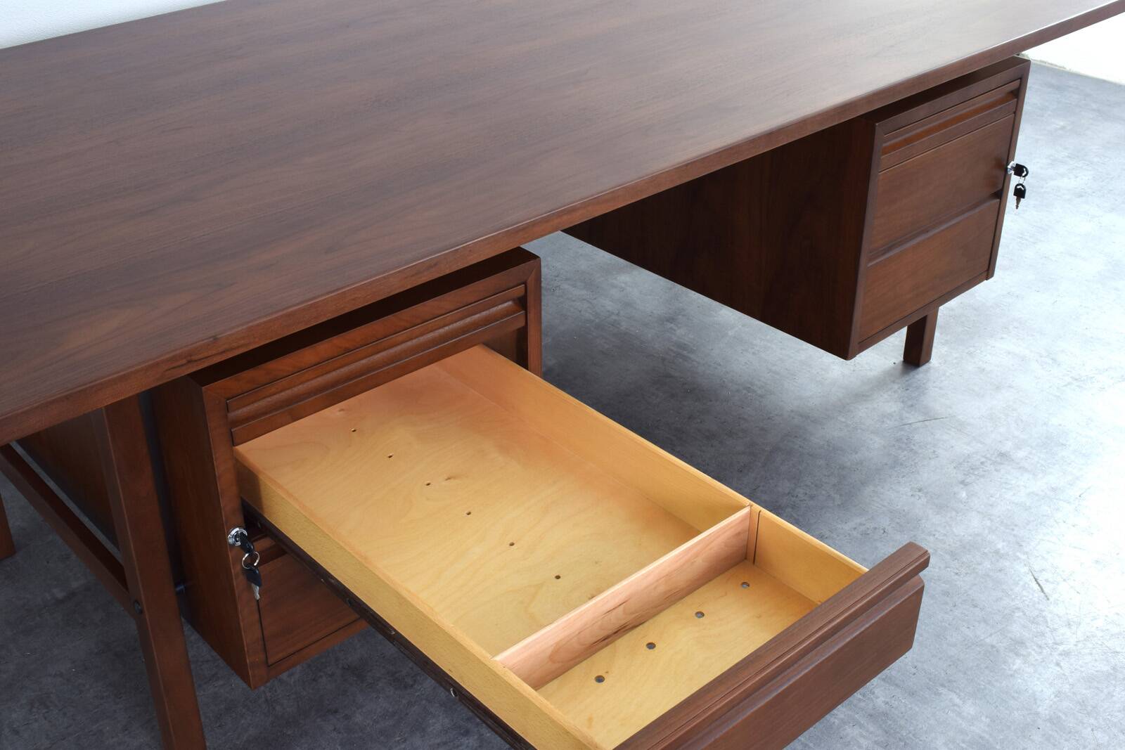 Mid-Century Large American Walnut Executive Desk