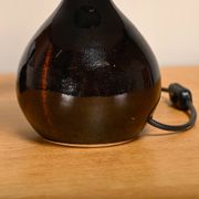 Scandinavian Modern Ceramic dark brown glazed Table Lamps, Denmark 1960s
