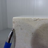 Set of 2 Italian travertine pedestals or side tables 1980’s