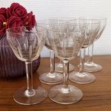 Set of 6 engraved wine glasses