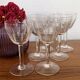 Set of 6 engraved wine glasses