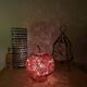 Red & pink glitter glass apple lamp – vintage