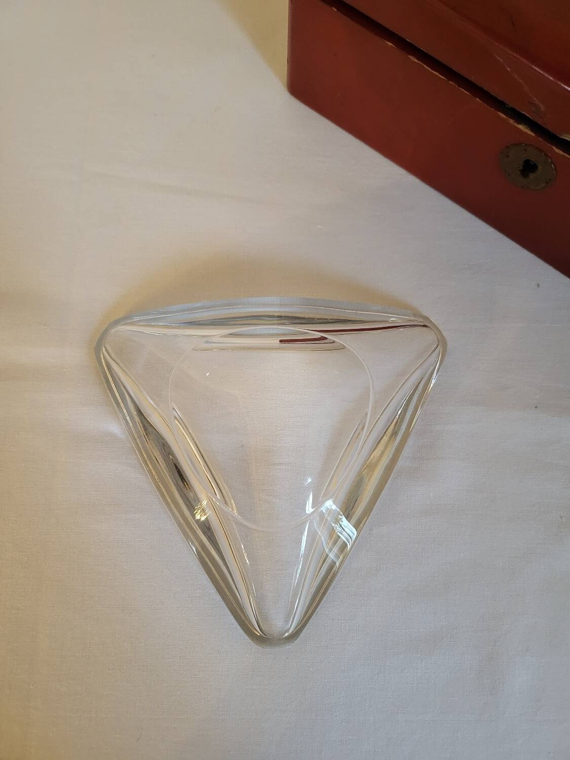 Val St Lambert Crystal Pocket Ashtray