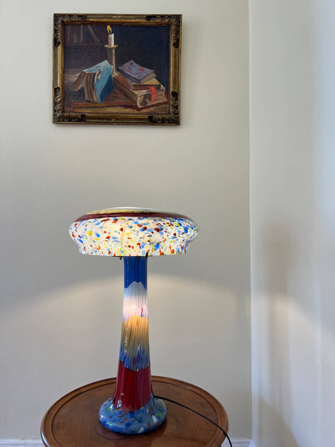 XL glass mushroom lamp