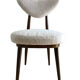 Midcentury White bouclé Heart Chairs, by Kurmanowicz, 1960s, Set of 6