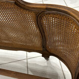 Double wicker basket in Louis XV style, 1950.