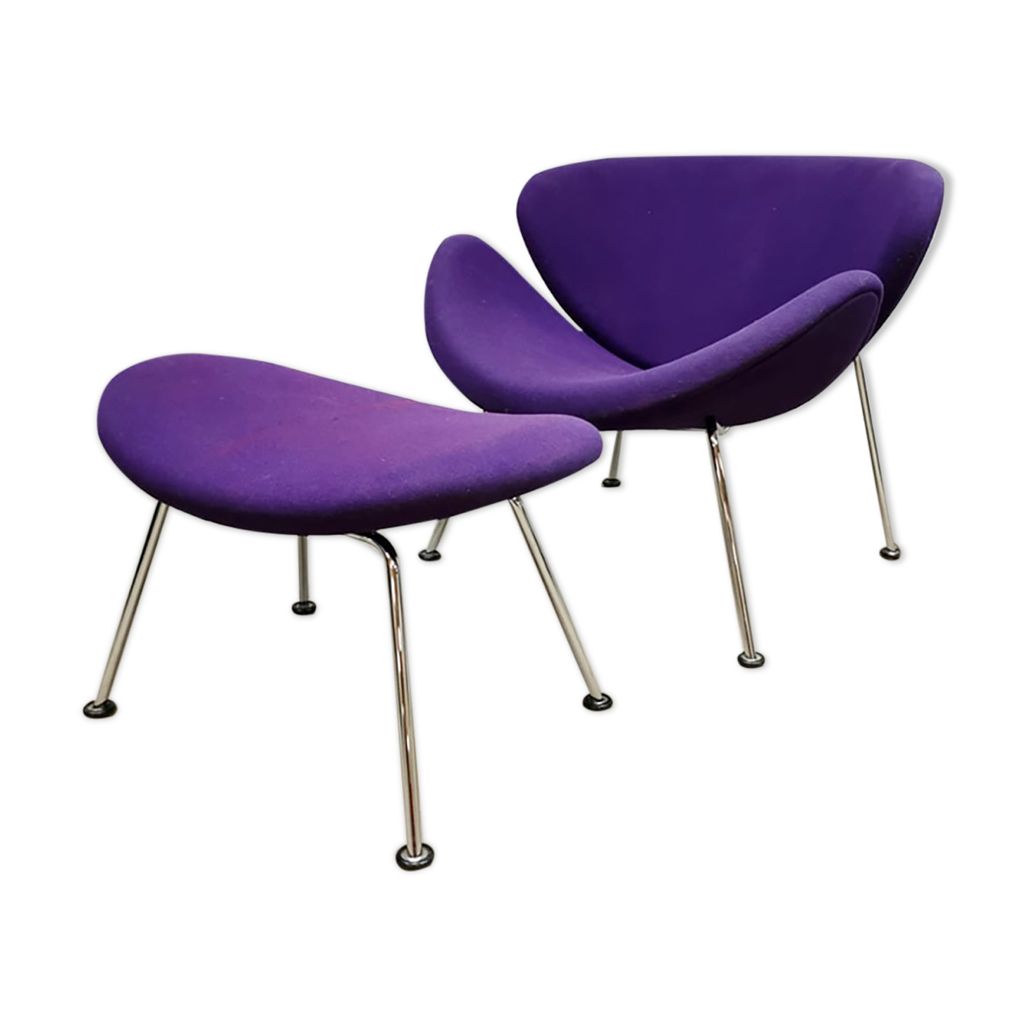 Armchair & ottoman ‘orange slice’ by Pierre Paulin for Artifort