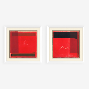 Pair of fine handprinted abstract lithographs