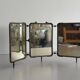 Art Deco 3 Nickel-plated glass covers Table or wall mirror, 1940s, Italy