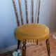 Vintage chair in turned wood and gold velvet, 1960