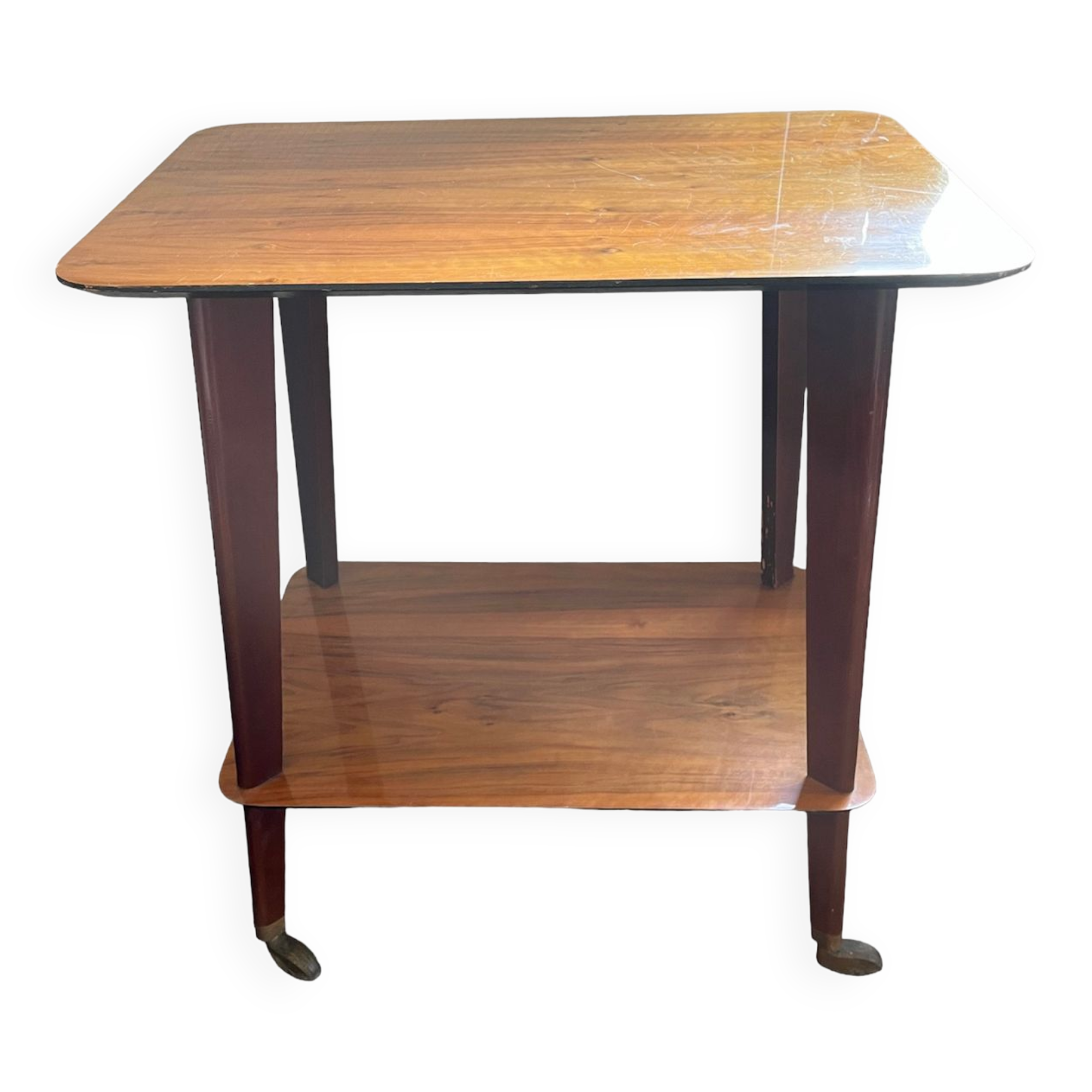 Vintage compass foot serving table 1950