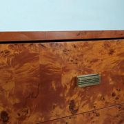 Vintage drawer chest in amboyna burl, 1970s