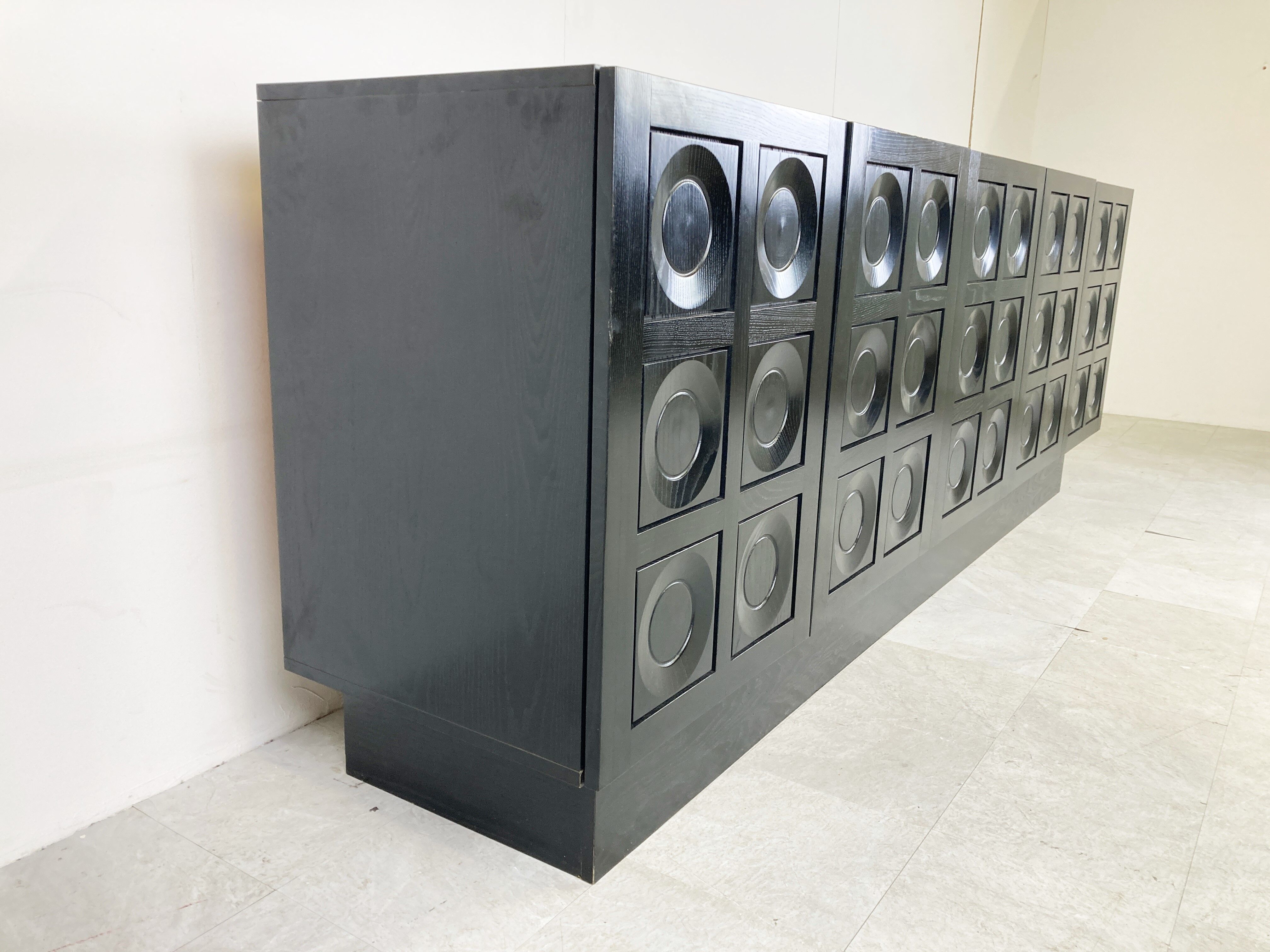 Black brutalist credenza, 1970s