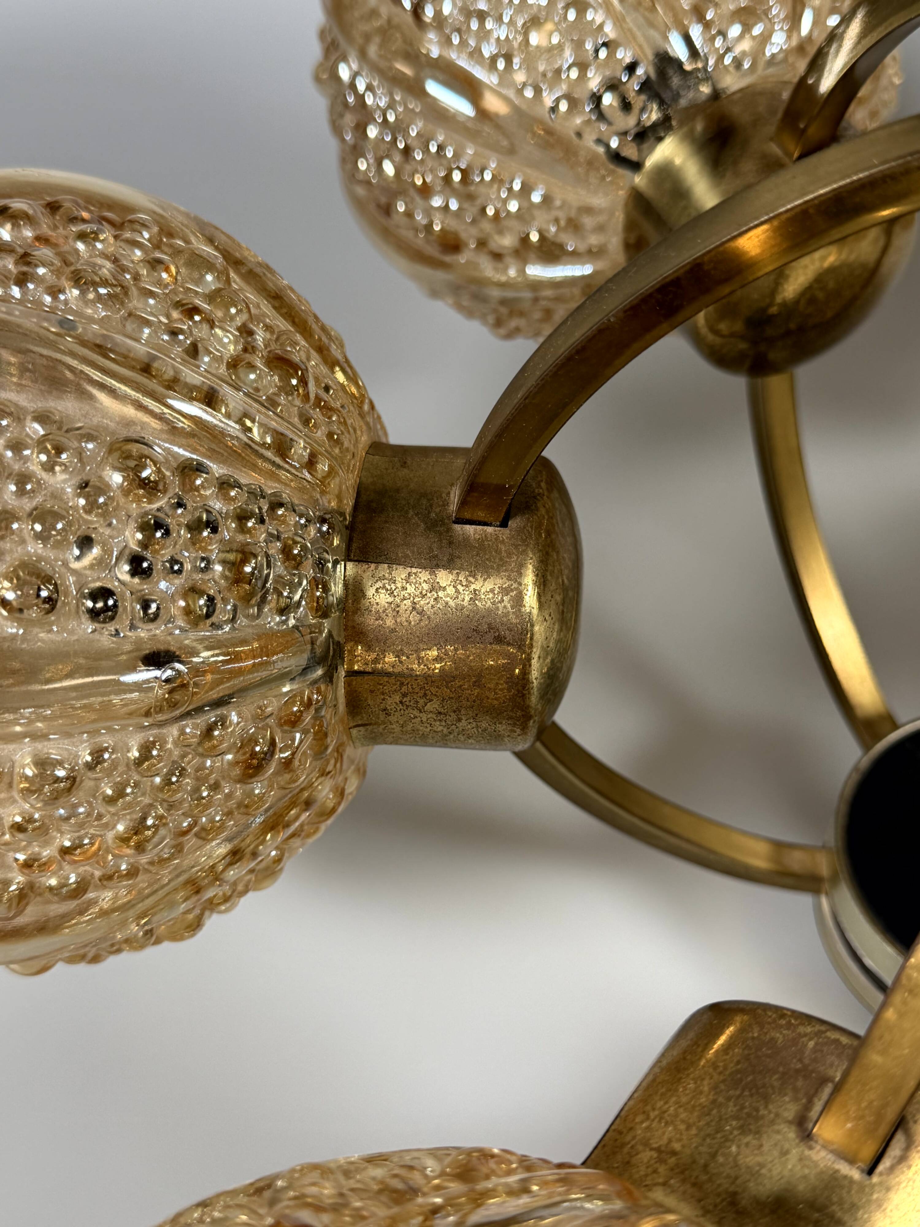 1960s 1970s 6-Light Sputnik Chandelier by Kaiser Leuchten Germany