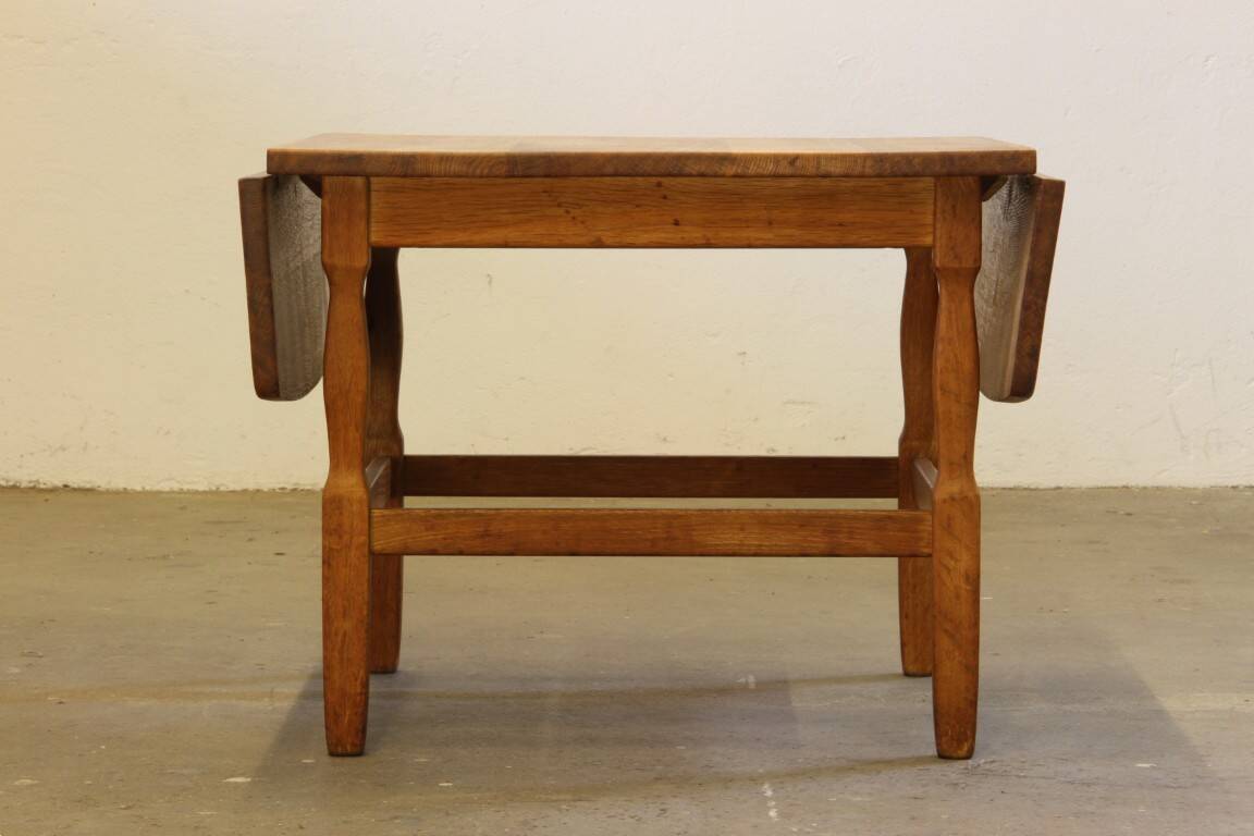 1960s mid-century brutalist Danish coffee table in oak attributed to Kjærnulf
