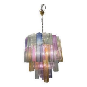 Large Pop Art Murano Glass Tronchi Tube Chandelier 1970’s