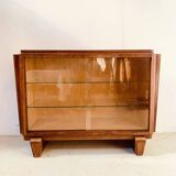 Art Deco display case in mahogany and veneer, 20th century