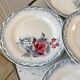 set of 6 flat plates Digoin Sarreguemines model "Lot" 30s