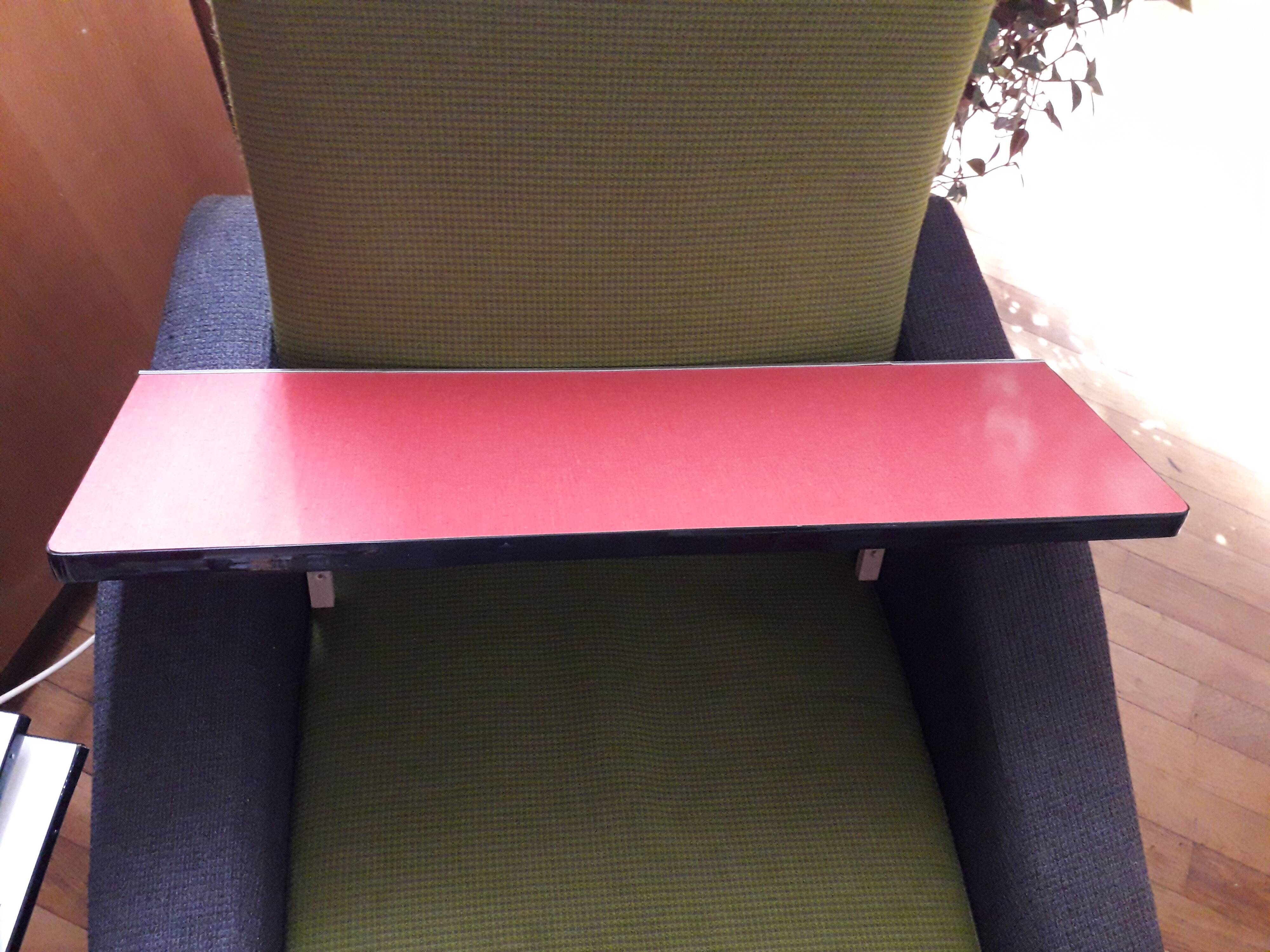 Vintage red formica shelf