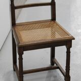 Pair of wooden caned chairs