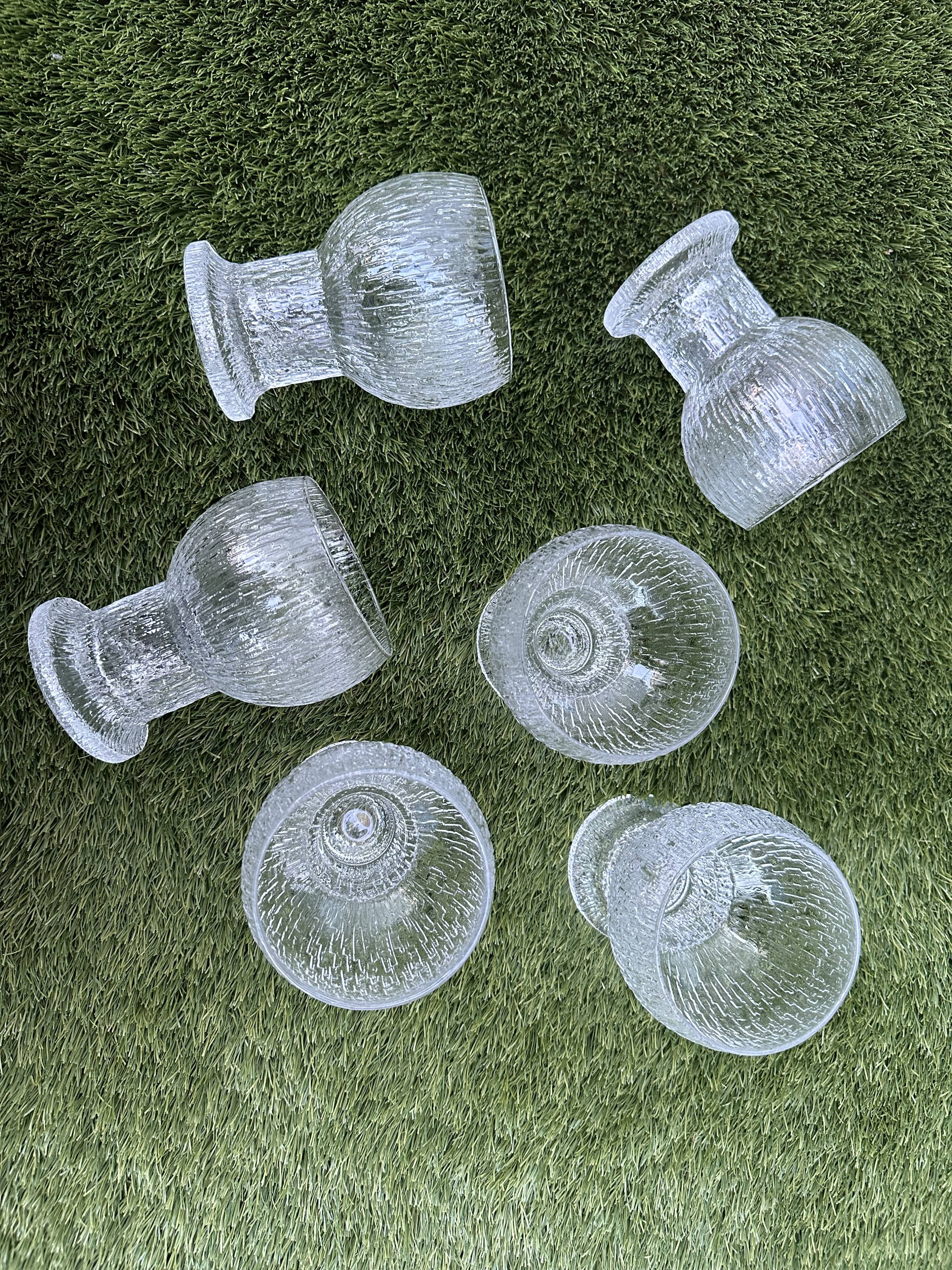 6 Finnish crystal glasses Timo Sarpaneva Kekkerit Ölkky Littala