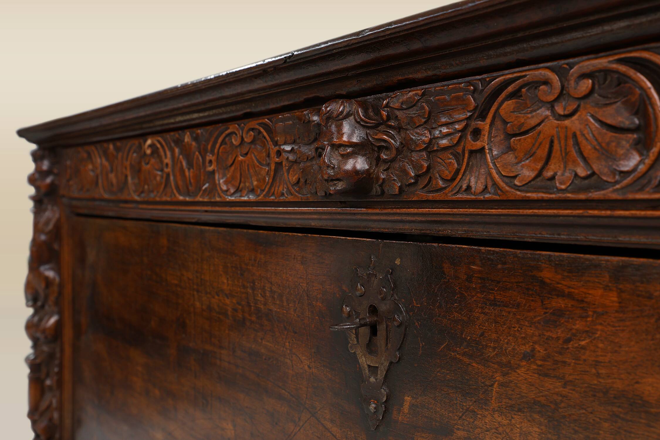 16th Century Italian Renaissance Cabinet in walnut with rich carvings